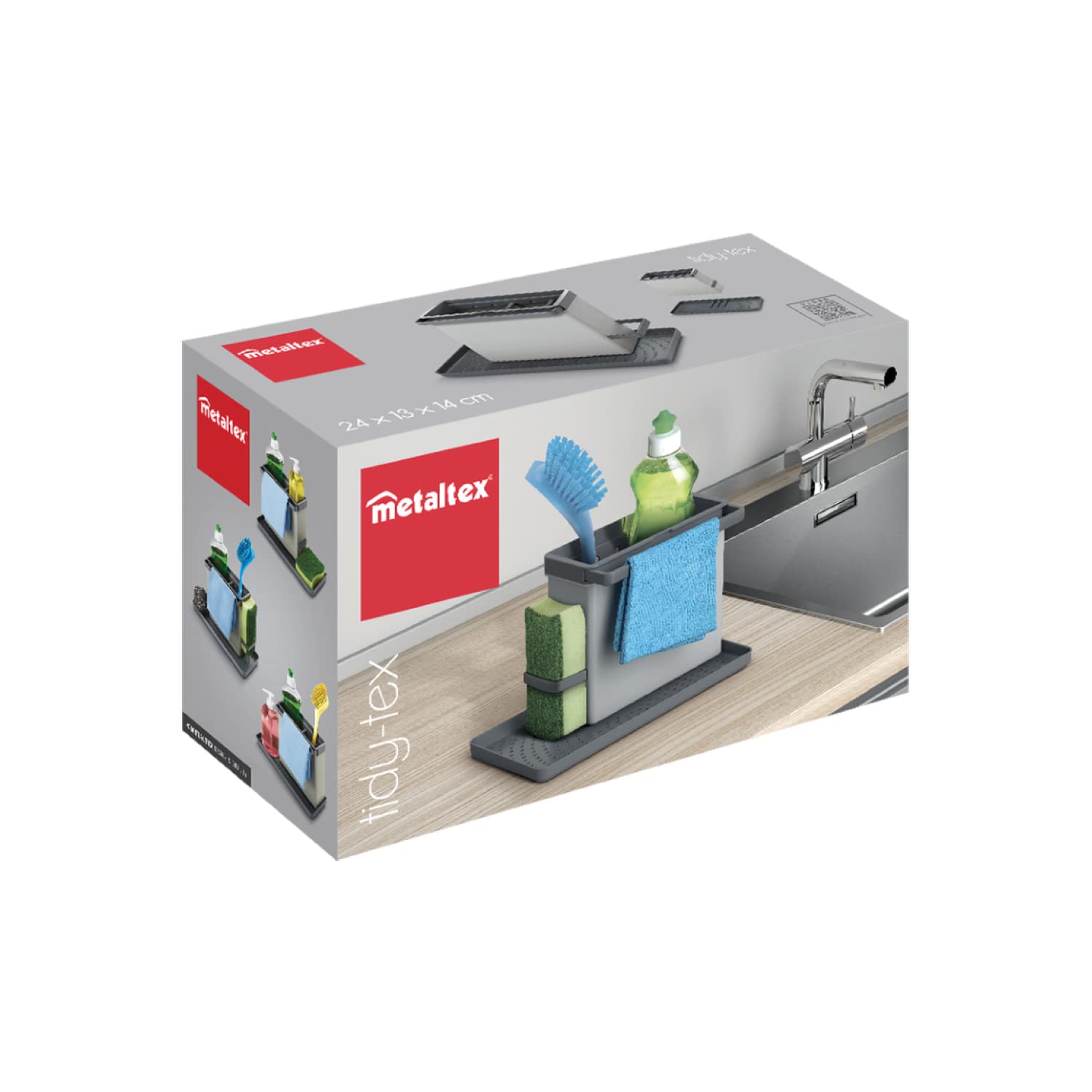 metaltex-tidytex-bac-de-rangement-modulable-pour-vier-avec-plateau-plastique image 2