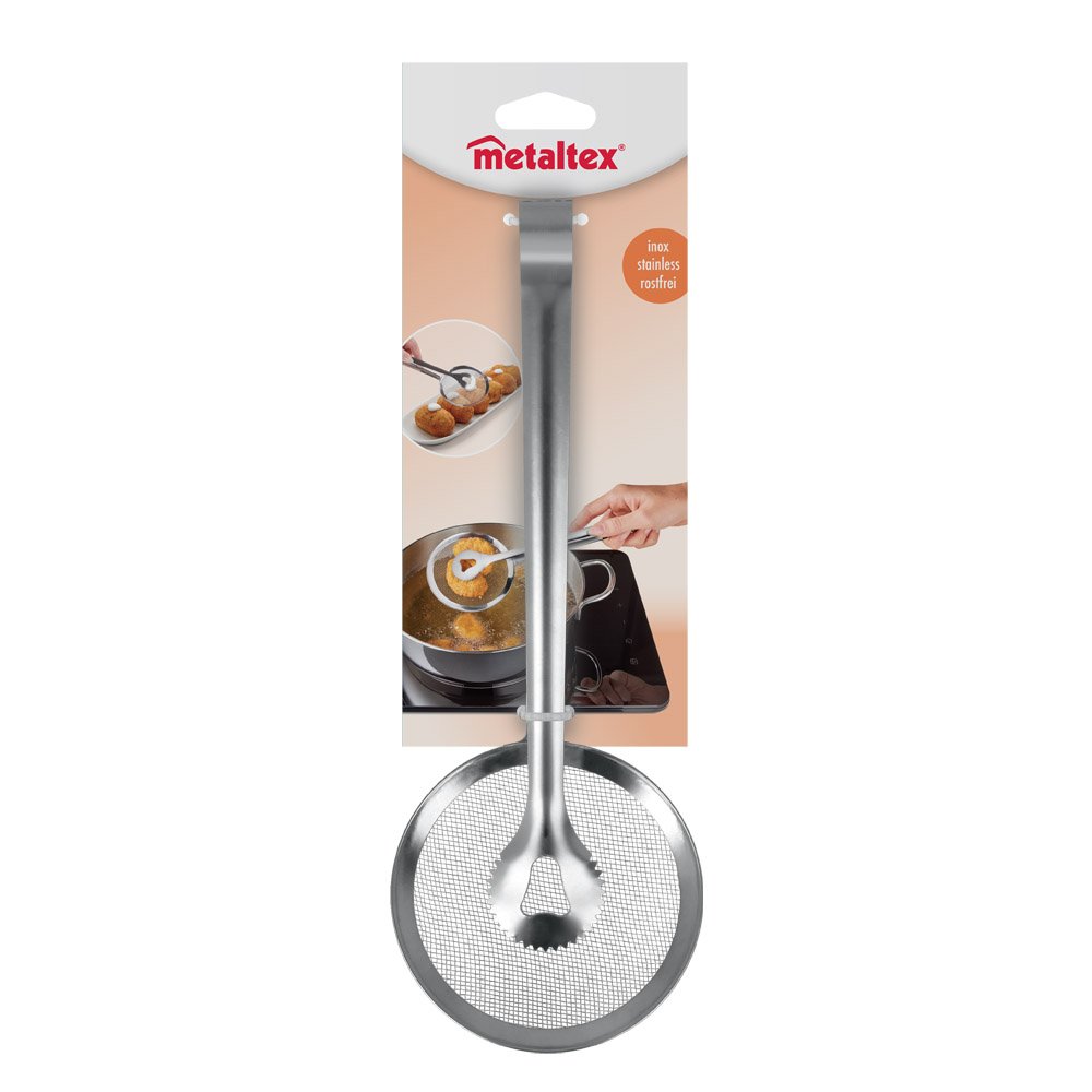 metaltex-pince-frire-inox-28-cm-3-en-1-avec-gouttoir image 4