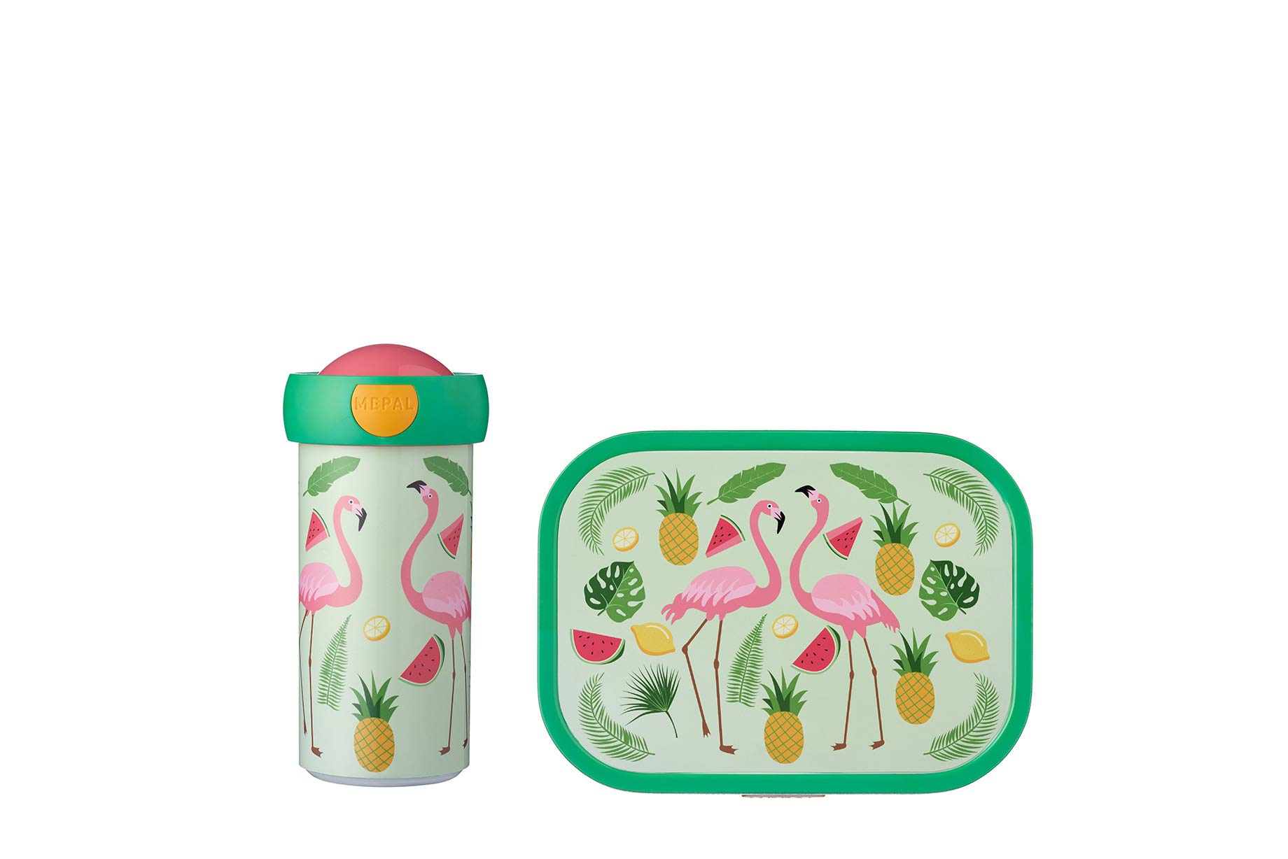 mepal-bo-te-d-jeuner-et-gourde-tropical-flamingo-set image 1