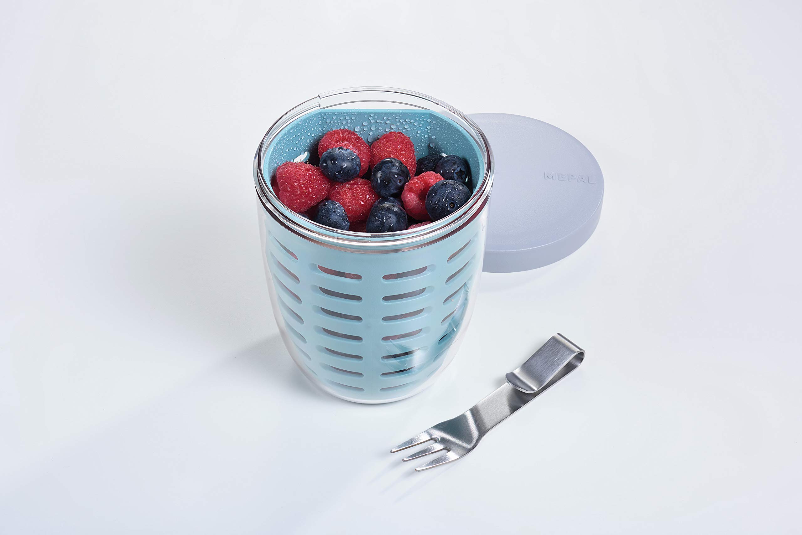 mepal-fruit-veggie-pot-ellipse-600-ml-vivid-mauve-bo-te-fruits-avec-passoire-et- image 2