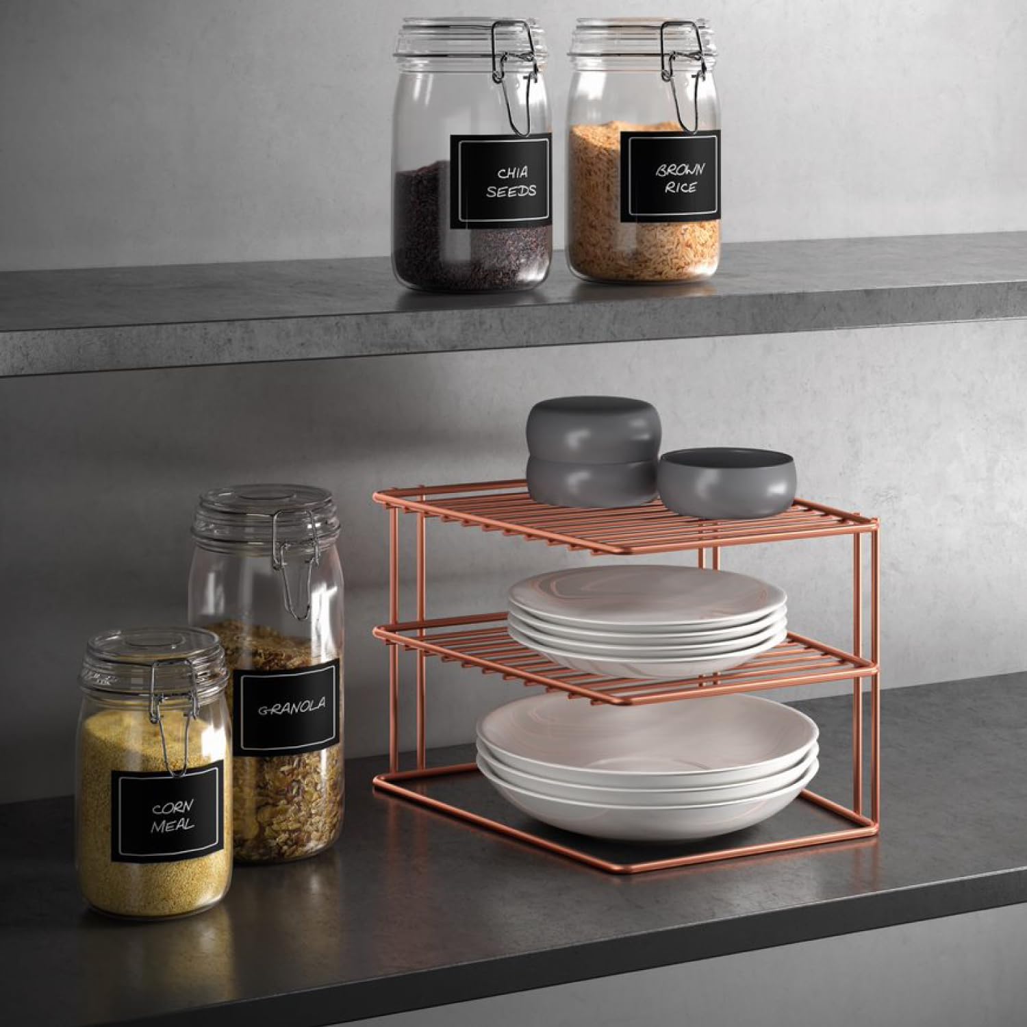 metaltex-porte-assiettes-angle-2-niveaux-palio-copper image 5