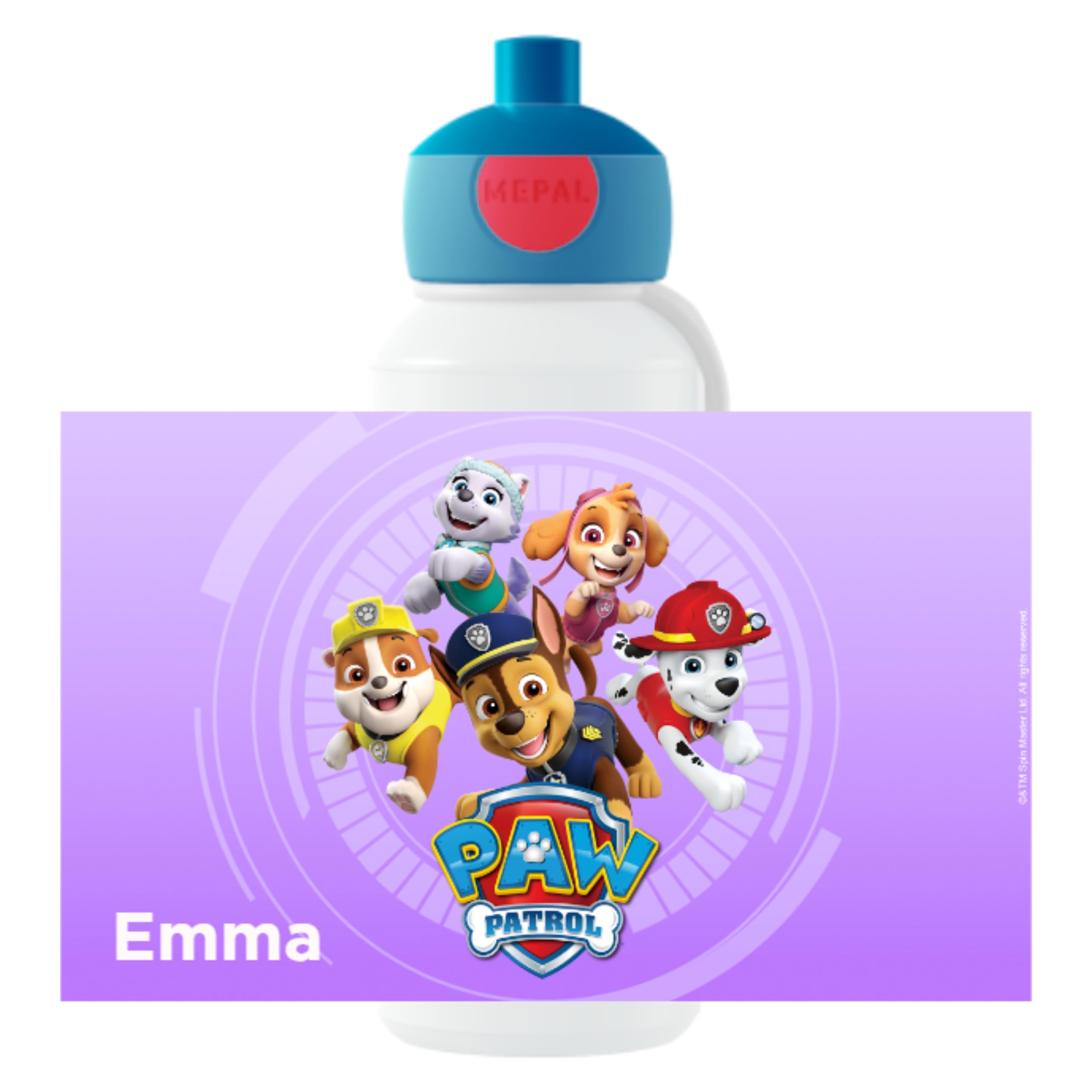 mepal-gourde-pop-up-campus-paw-patrol-personnalisable-400-ml-violet-anti-fuite image 1