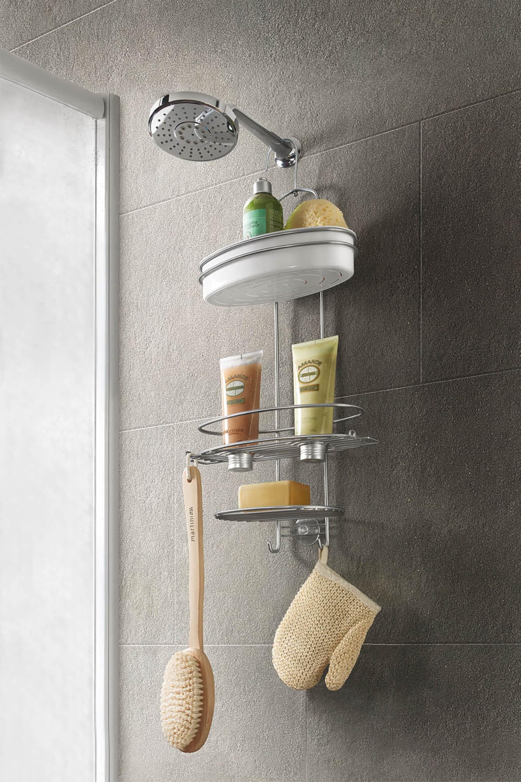 metaltex-orbit-tag-re-de-douche-acier-inoxydable-3-niveaux-avec-crochet image 3