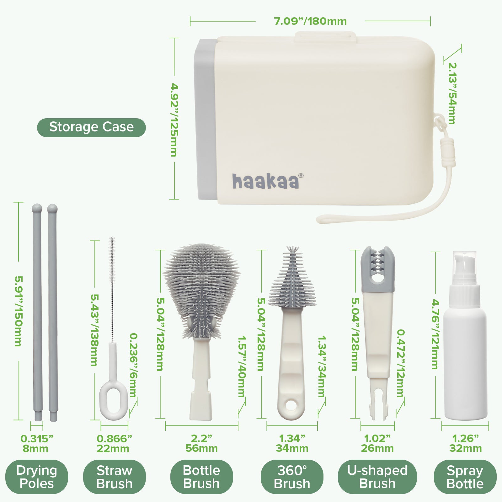 kit-de-brosses-pour-biberons-et-accessoires-haakaa-clean-dry-cr-me-et-ardoise image 8