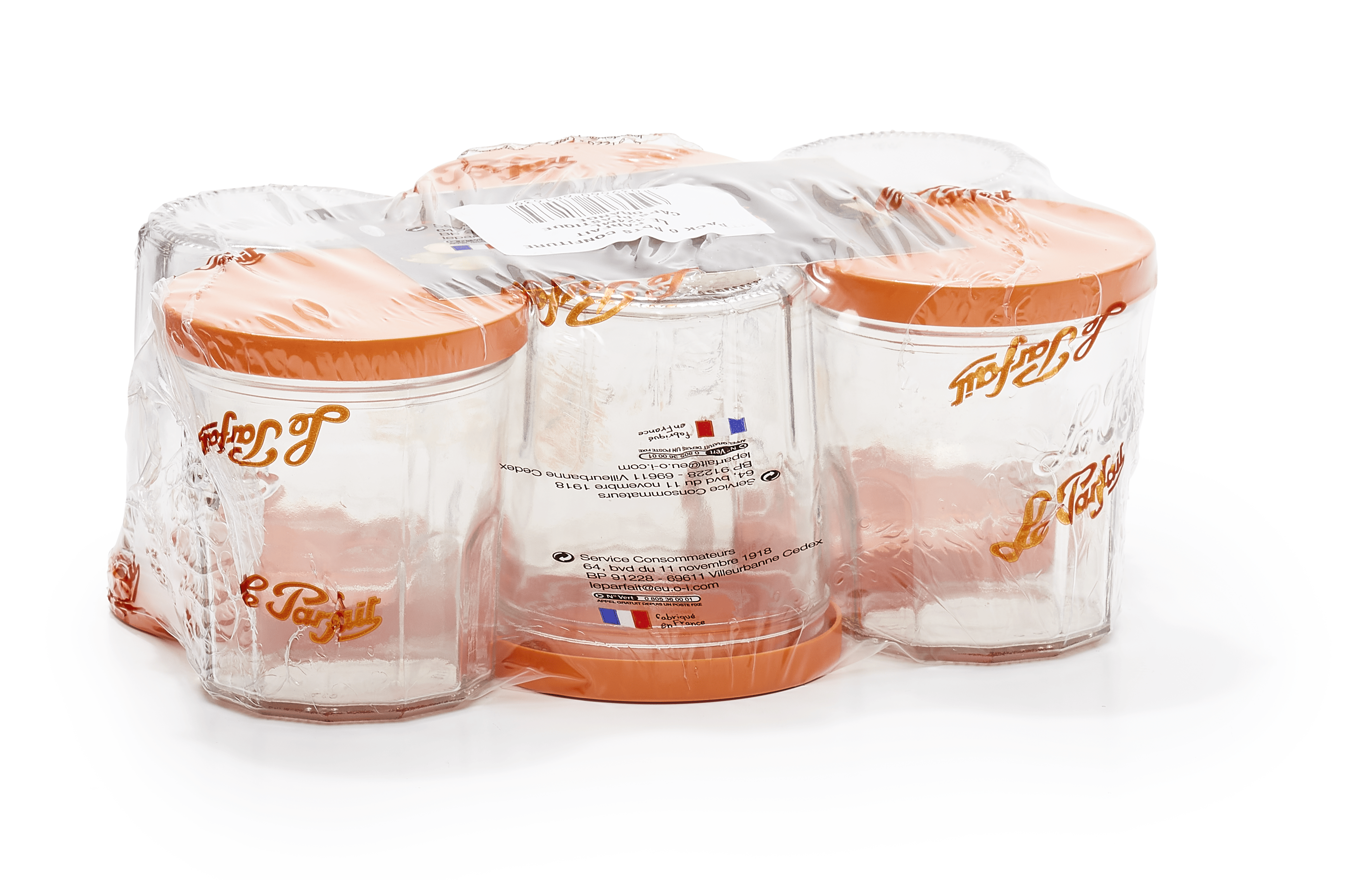 le-parfait-pots-confiture-orange-avec-couvercles-plastique-lot-de-6 image 1