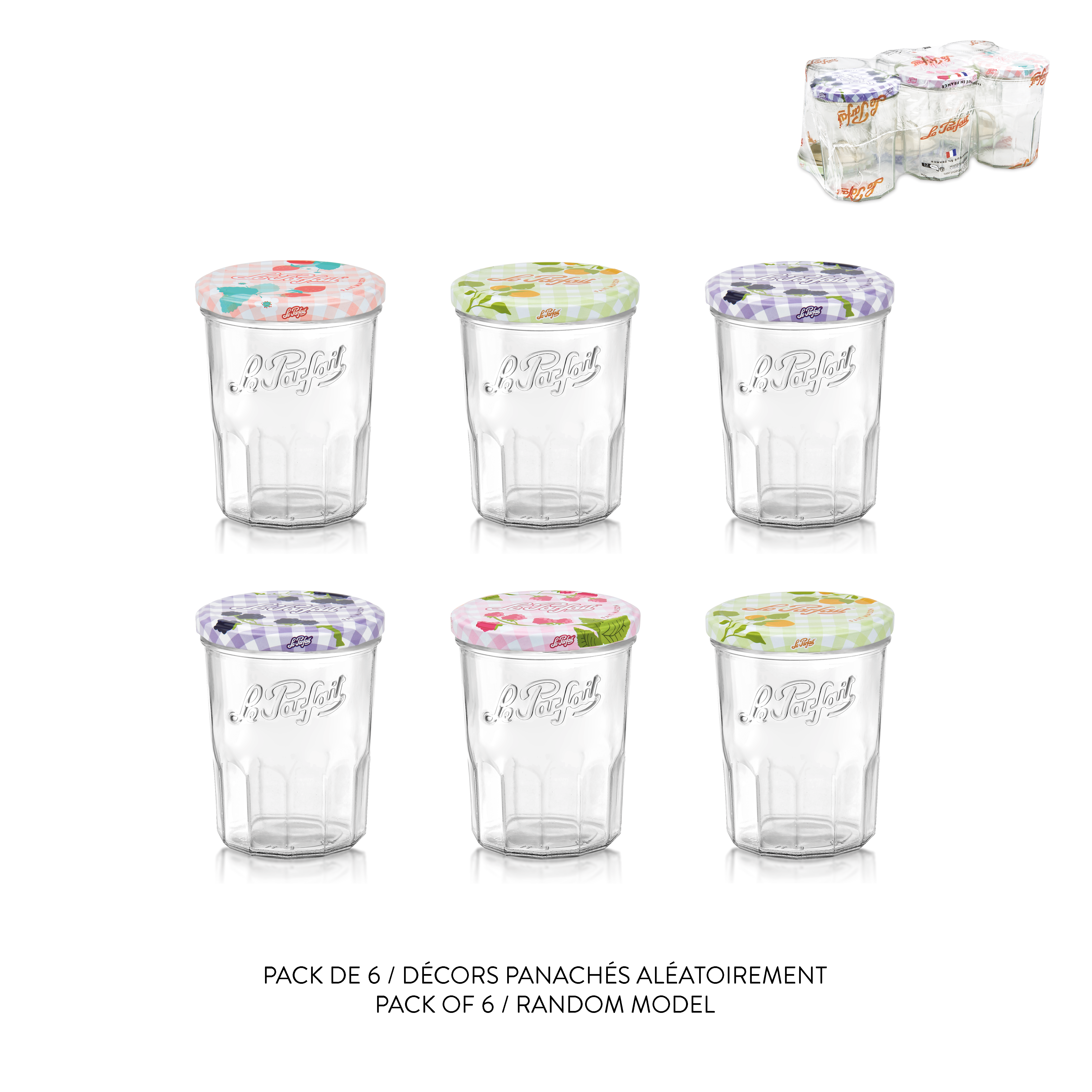 lot-de-6-bocs-confiture-le-parfait-324ml-ou-385ml-avec-couvercles image 2