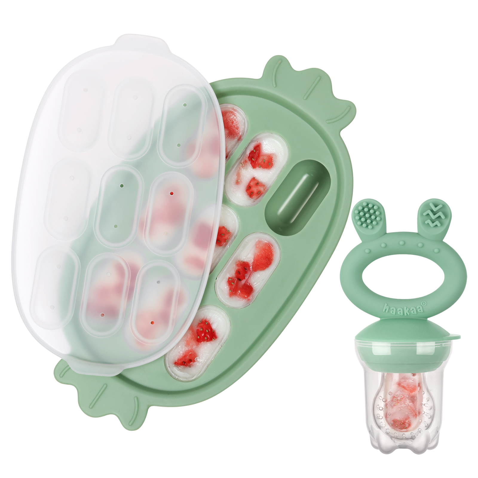 set-haakaa-fresh-food-feeder-et-plateau-de-d-gustation-en-silicone image 1
