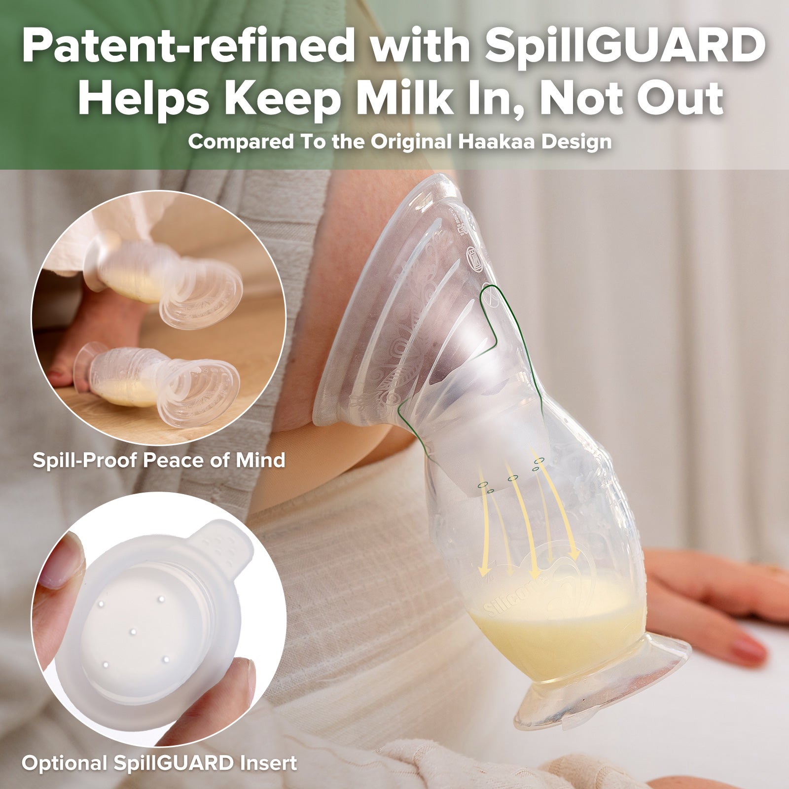 tire-lait-manuel-en-silicone-haakaa-gen-2-avec-insert-spillguard image 2