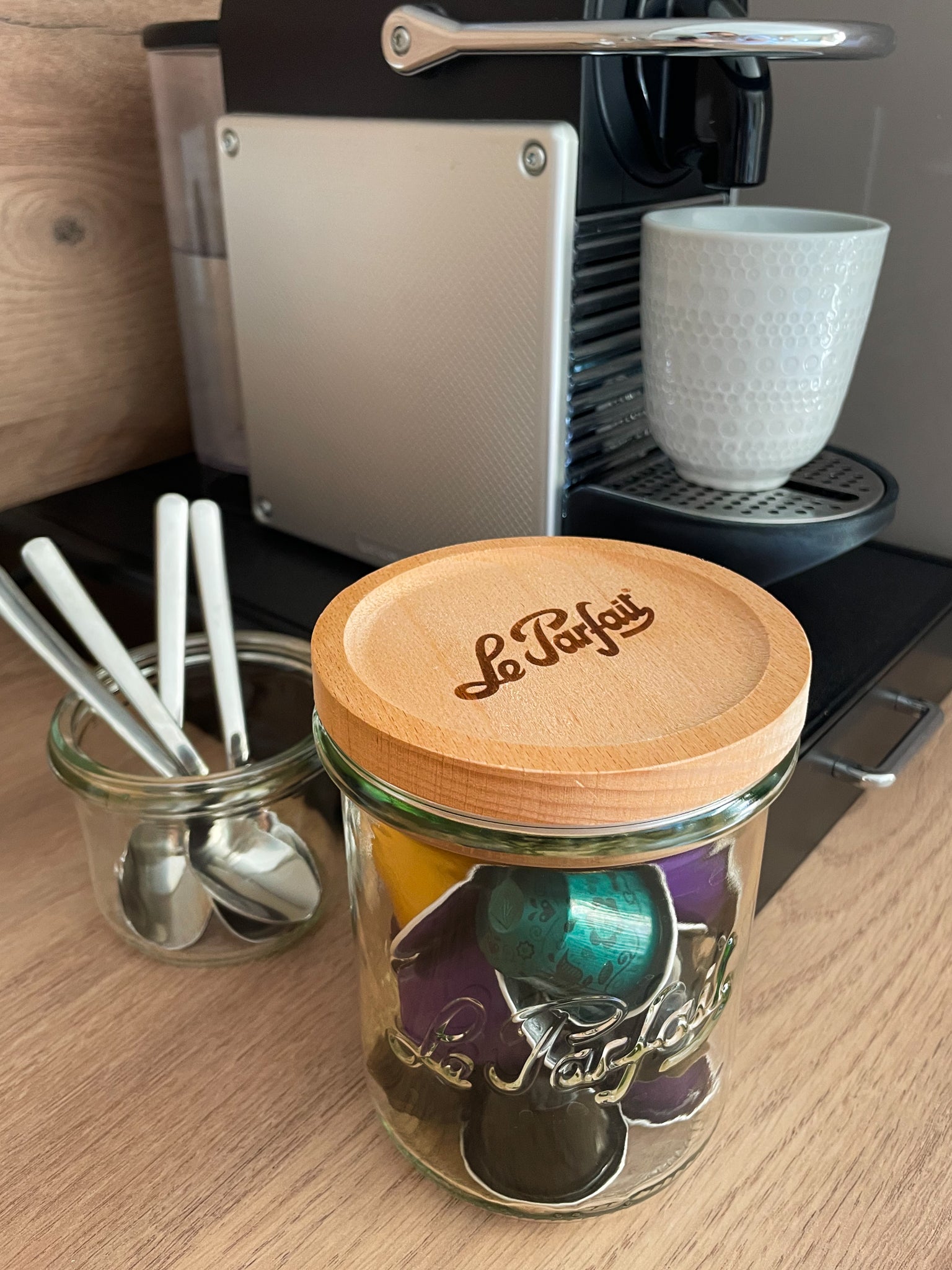 bocal-en-verre-le-parfait-dition-bois-avec-couvercle-en-h-tre-naturel-255-ml-500 image 3