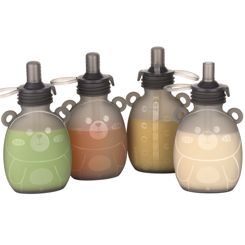 haakaa-happii-bear-pochon-r-utilisable-en-silicone-gourde-snack image 1