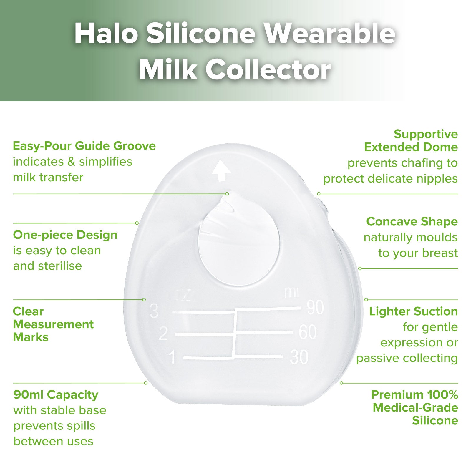 haakaa-collecteur-de-lait-maternel-halo-en-silicone-90-ml-avec-sac-de-rangement image 2