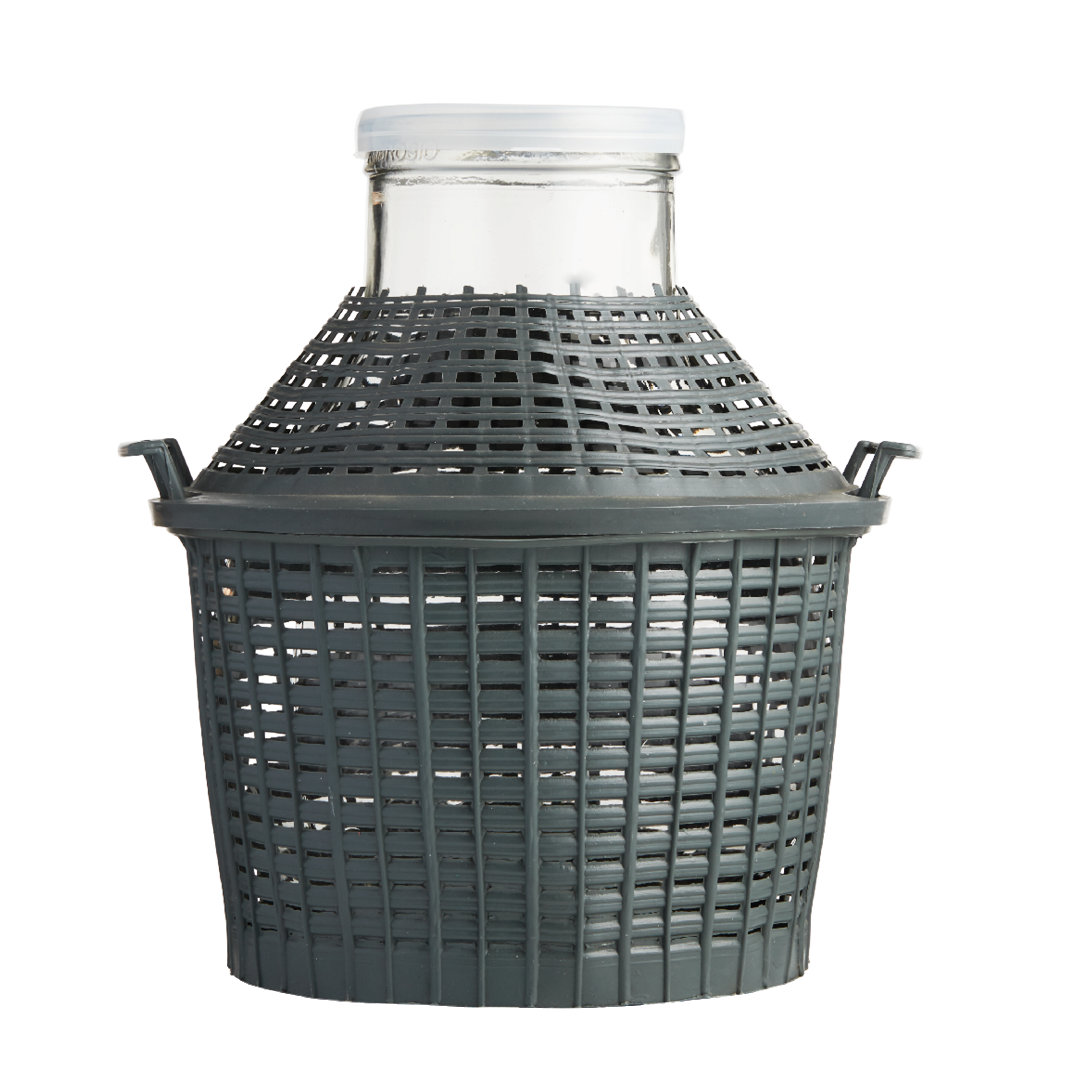 dame-jeanne-en-verre-le-parfait-avec-panier-en-plastique-5-10-ou-15-l image 2