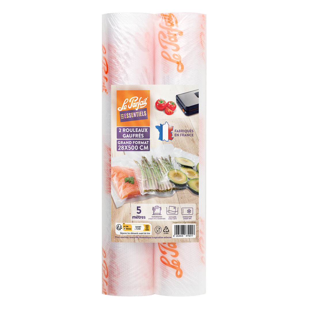 le-parfait-lot-de-2-rouleaux-de-film-micro-gaufr-pour-machine-sous-vide-20-cm-x- image 2