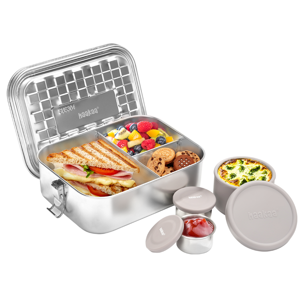 haakaa-bo-te-lunch-en-acier-inoxydable-avec-3-bo-tes-snack image 1