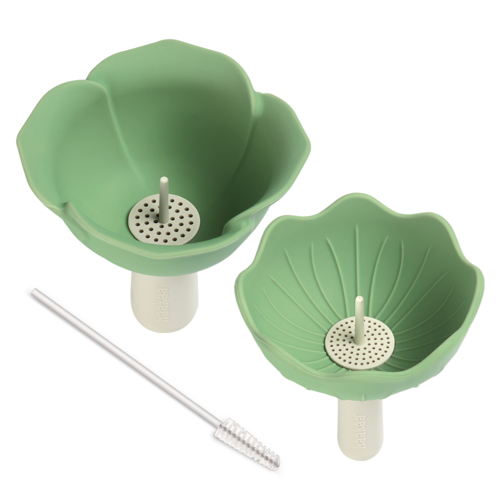 haakaa-set-d-entonnoirs-et-filtres-en-silicone-fleur-deux-tailles-pour-poches-yu image 1