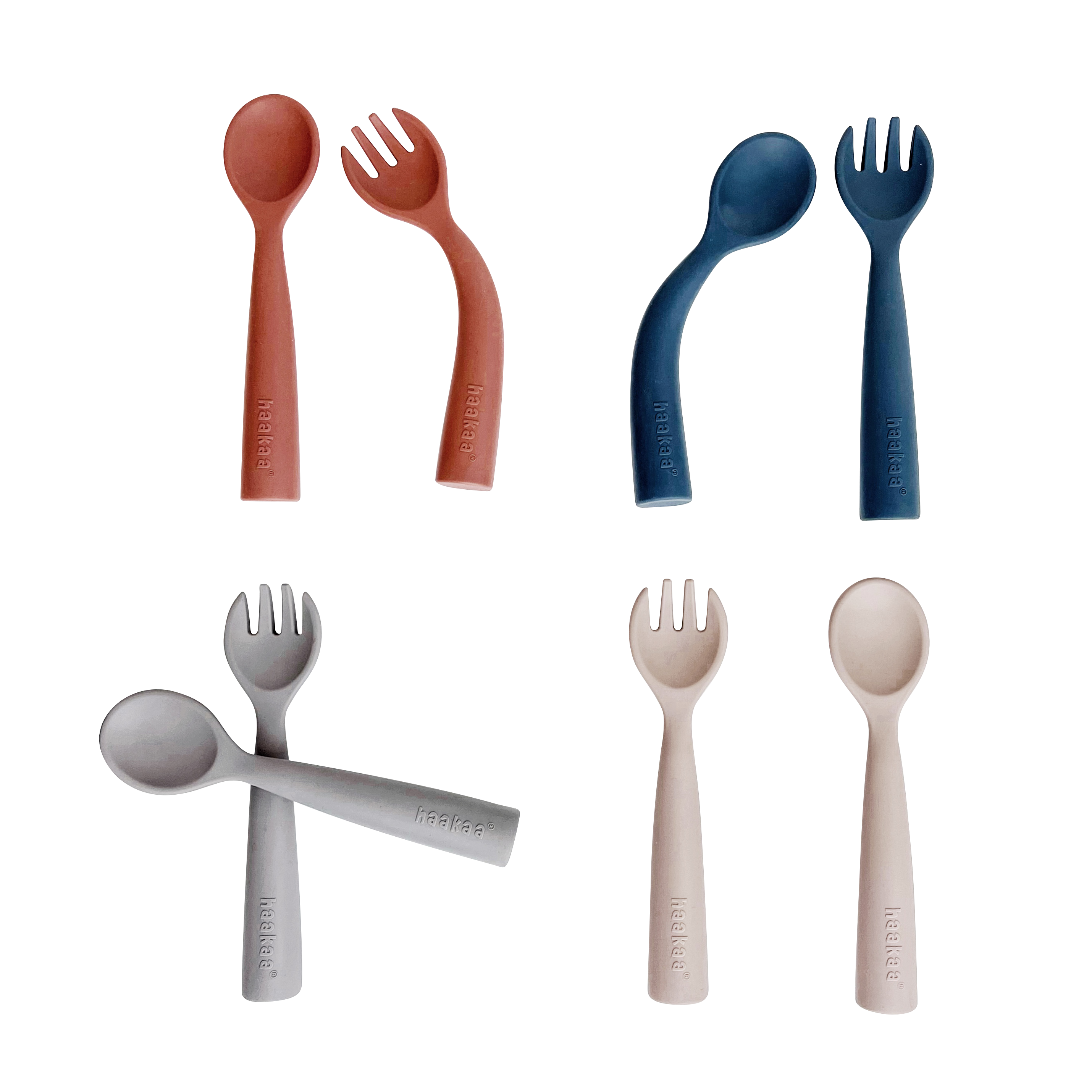 haakaa-set-de-couverts-souples-bendy-cuill-re-et-fourchette-en-silicone-alimenta image 1